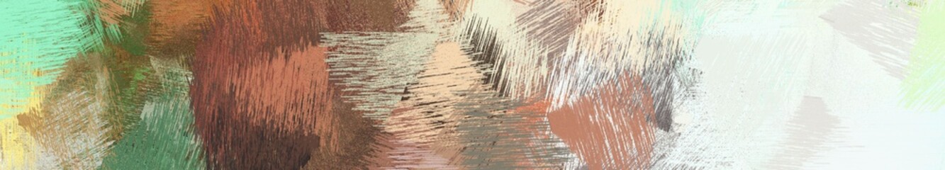 wide landscape graphic with creative brush strokes background with light gray, dark olive green and antique white