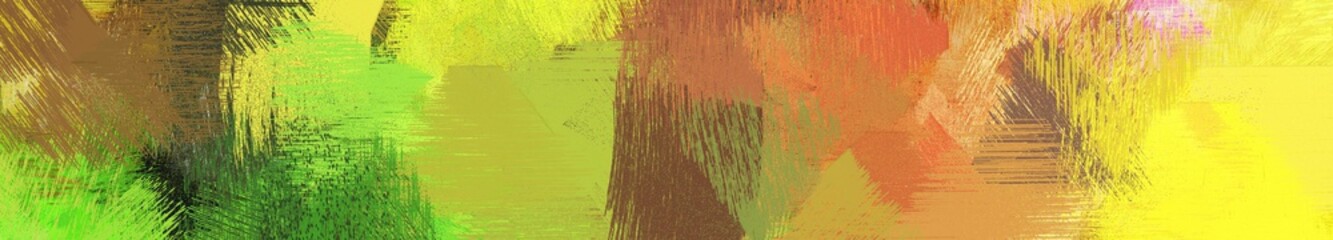 wide landscape graphic with artistic brush strokes background with golden rod, dark khaki and dark olive green. can be used for background, canvas or poster