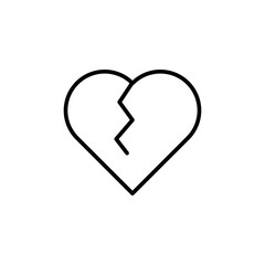 Broken heart icon modern simple vector icon