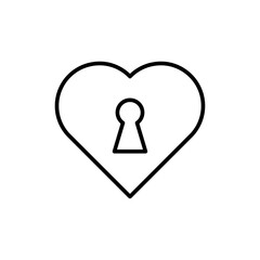 Heart shape icon. Keyhole symbol modern simple vector icon