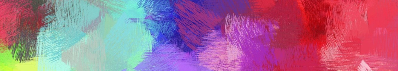 wide landscape graphic with colorful brush strokes background with moderate pink, pastel blue and medium orchid