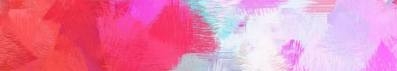 Fototapeten Lila breite Landschaftsgrafik mit Kunstpinsel streicht Hintergrund mit Lavendel, indischem Rot und Veilchen  © Eigens