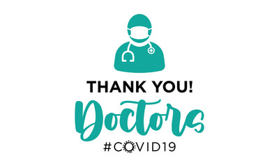 Thank you, healthcare heroes. Quote for doctors, nurses, healthcare workers fighting coronavirus. vector typography, lettering.