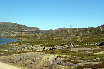 Railway travel in Norway.Views in the train. Flamsban. The Bergen - Oslo train. Norway