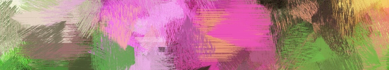 wide landscape graphic with abstract brush strokes background decoration with rosy brown, dark olive green and plum