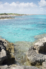 Turquoise Mediterranean sea in Formentera island Balearic islands Spain