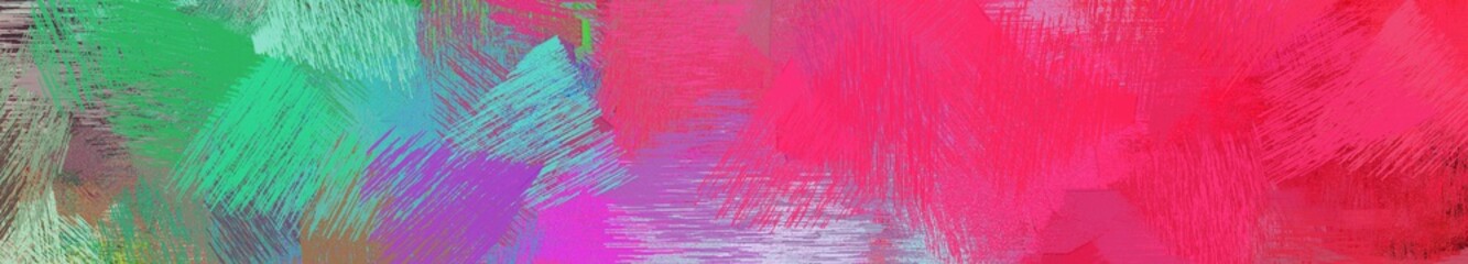 wide landscape graphic with abstract brush strokes background with moderate pink, medium sea green and ash gray. can be used for wallpaper, cards, poster or banner