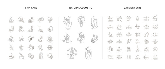 Vector icon and logo for natural cosmetics and care dry skin - obrazy, fototapety, plakaty