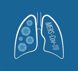 Human lungs Coronavirus pandemic SARS-Cov-2 icon. Image MERS-Cov-19 Coronavirus disease 2019 (COVID-19) quarantine 2019-nCoV  illustration sign