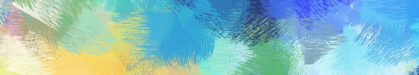 Naklejka premium wide landscape graphic with modern brush strokes background with sky blue, steel blue and pale golden rod