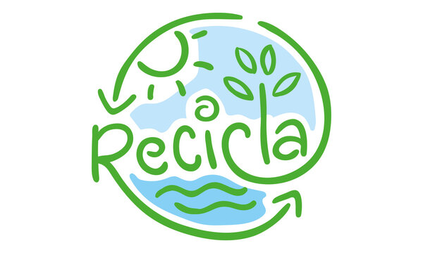 RECICLA LOGO ORGÁNICO VECTOR TIPO SELLO