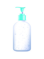 Realistic Medical Disinfectant for Covid Prevention on White Background . Isolated Vector Elements