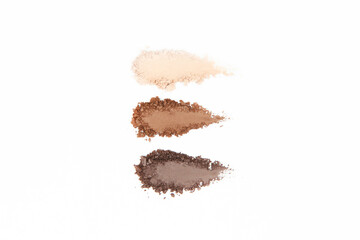 eye shadow on a white background. Smears from the eyes. beautiful eye shadow. minimalism....