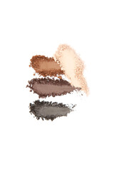 eye shadow on a white background. Smears from the eyes. beautiful eye shadow. minimalism. Fashionable colors of eye shadows.