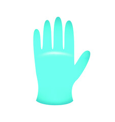 Realistic Blue Medical Gloves for Covid Prevention on White Background . Isolated Vector Elements