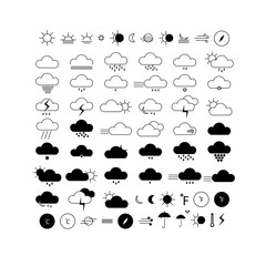 Set weather icons vector illustration eps ten