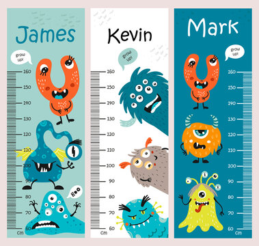 Kids height chart with Monsters