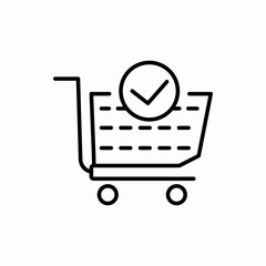 Outline check shopping cart icon.Check shopping cart vector illustration. Symbol for web and mobile