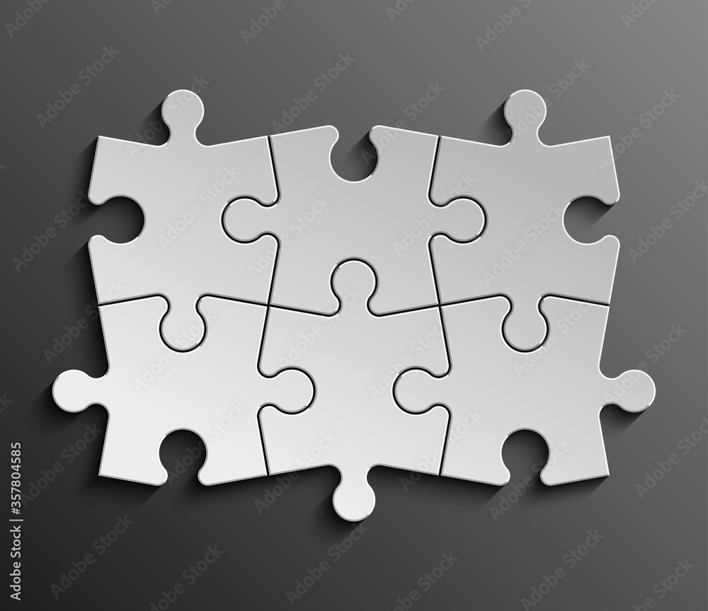 Leinwandbilder six sided 3d puzzle presentation infographic template with explanatory text field for business stati