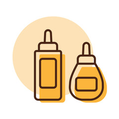 Ketchup mustard and mayonnaise spicy bottle icon