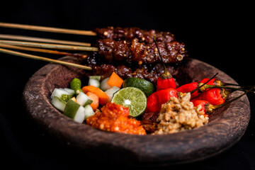 grilled meat with vegetables