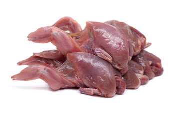 Quail meat. Isolated on white background.