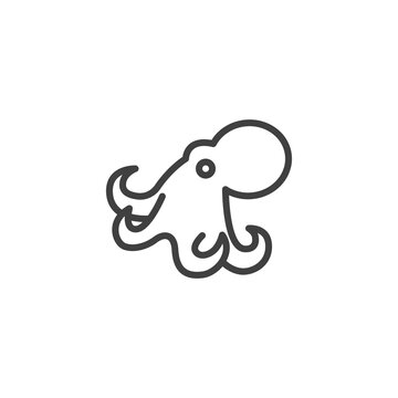 recommend clip art: Octopus line icon. linear style sign for mobile concept and web design. Octopus animal outline vector icon. Symbol, logo illustration. Vector graphics
