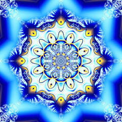 Abstract fractal art background in illustration space geometry.