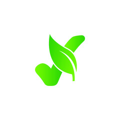 Approval Mark green leaf 