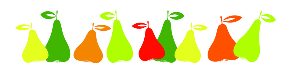Vector set of pears flat illustration.