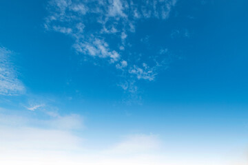 Beautiful sunny blue sky background with white clouds