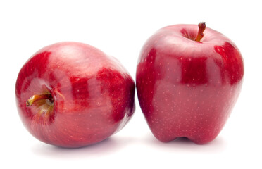 red apples isolated on white background.