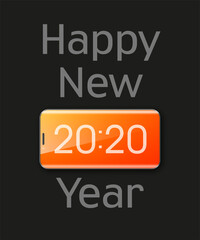 Happy New Year 2020 phone background. Smartphone decoration. Greeting card telephone design template 2020 confetti. illustration phone date 2020 year. Celebrate phone brochure. Telephone flyer