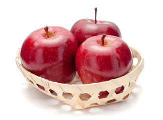 red apples isolated on white background.