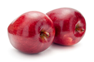 red apples isolated on white background.