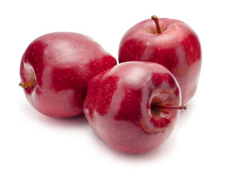 red apples isolated on white background.