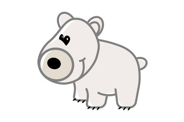 Arctic polar white bear cartoon for children books.