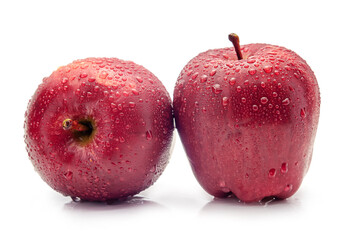 red apples isolated on white background.