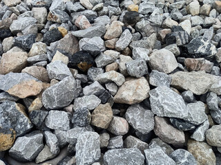Large stones are used in construction in thailand