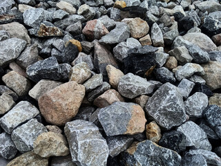 Large stones are used in construction in thailand