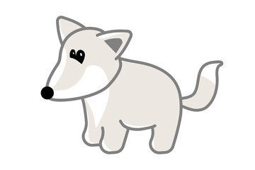 Arctic polar white fox cartoon for children books.