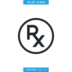 RX Medical Icon Vector Logo Design Template.