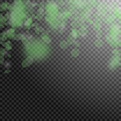 Green flower petals falling down. Original romanti