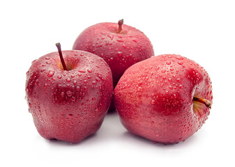 red apples isolated on white background.