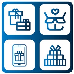 Set of giftbox icons