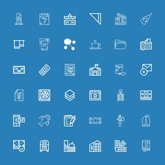 Editable 36 paper icons for web and mobile