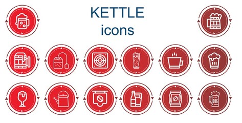 Editable 14 kettle icons for web and mobile