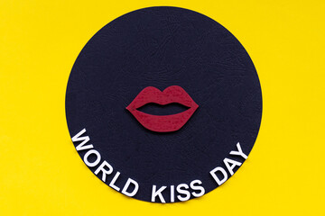 World kiss day or international kissing day. 6th July