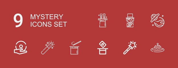 Editable 9 mystery icons for web and mobile