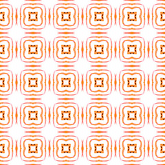 Oriental arabesque hand drawn border. Orange cool 